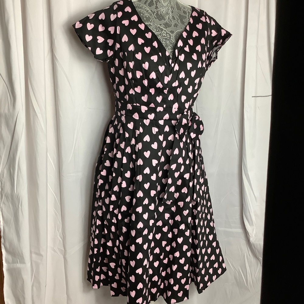 NWT Lady Voluptuous navy dress and pink hearts